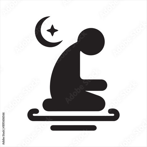 Islamic prayer salah vector silhouette illustration design concept set collection idea