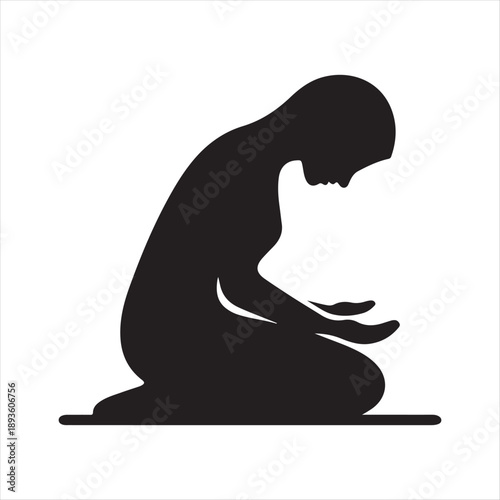 Islamic prayer salah vector silhouette illustration design concept set collection idea