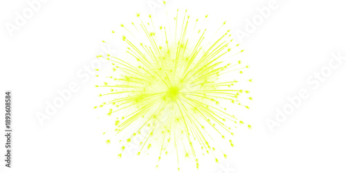 Obraz na płótnie A vibrant yellow firework bursts dramatically in the night sky a symbol of grand