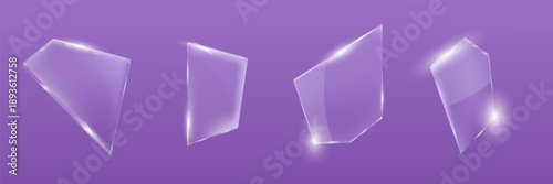 Abstract Purple Glass Shards with Soft Light Glow