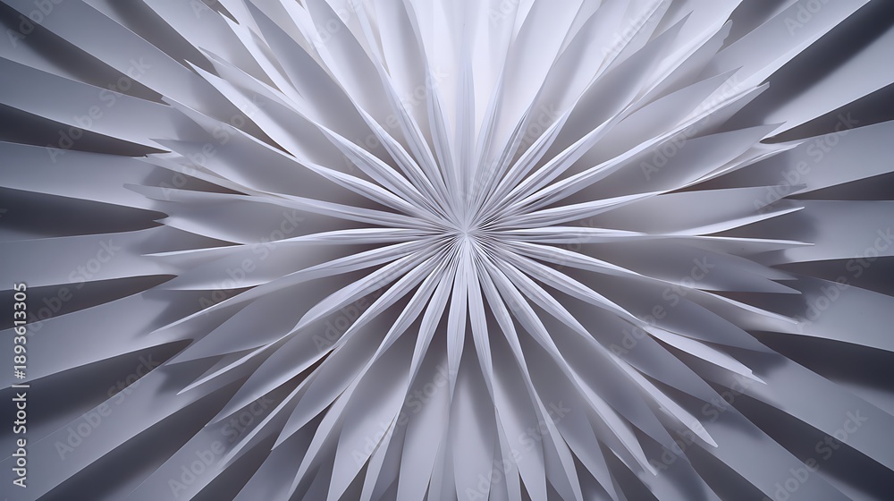 Fototapeta premium Modern abstract design with dynamic white paper rays