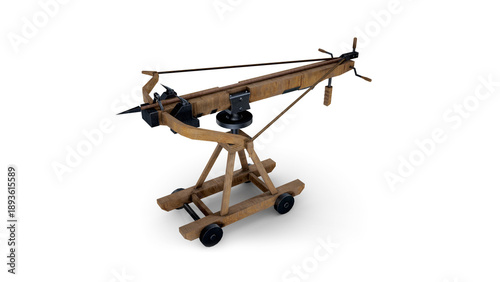 Tableau sur toile Ballista Ancient Siege Weapon - Photorealistic 3D Rendering of a Historical Mech