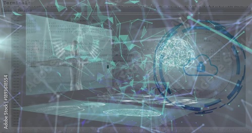 Animation of digital padlock model of digital financial data processing over computers
