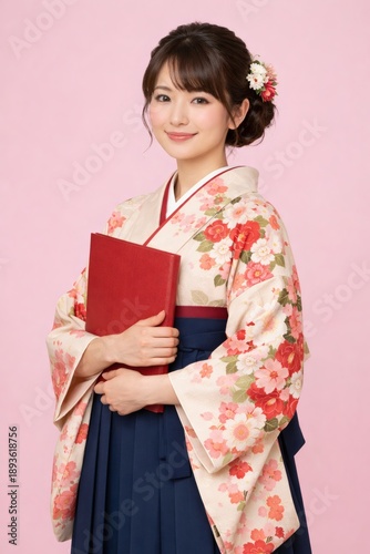 袴姿の日本人女性の卒業記念ポートレート/Japanese Woman in Hakama Graduation Portrait