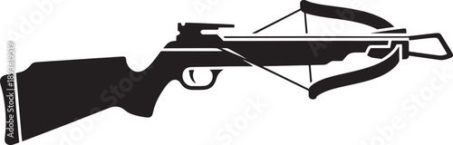 Black and white sketched of a crossbow with a rifle like handle and