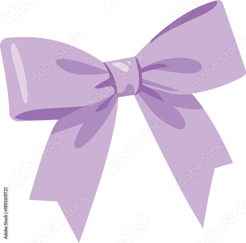 Cute Lavender Purple Ribbon Bow Illustration