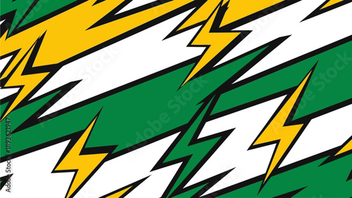 Dynamic illustration of lightning bolts in diagonal motion, showcasing energy and movement in a graphic design