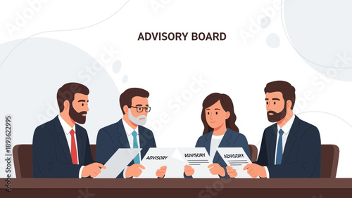 Advisory Board Meeting: Diverse Team Discussing Strategy and Decisions
