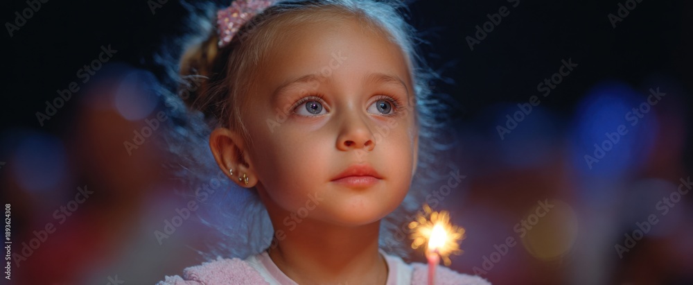 Fototapeta premium The young girl tosses her dream into the starry night like confetti in celebration.