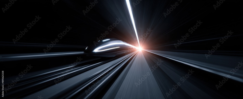 Fototapeta premium futuristic hyperloop pod racing through a sleek vacuum tunnel for advanced transportation