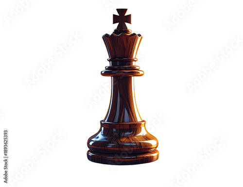 Close-Up Chessboard Corner with Focused King and Queen, Shallow Depth, Isolated