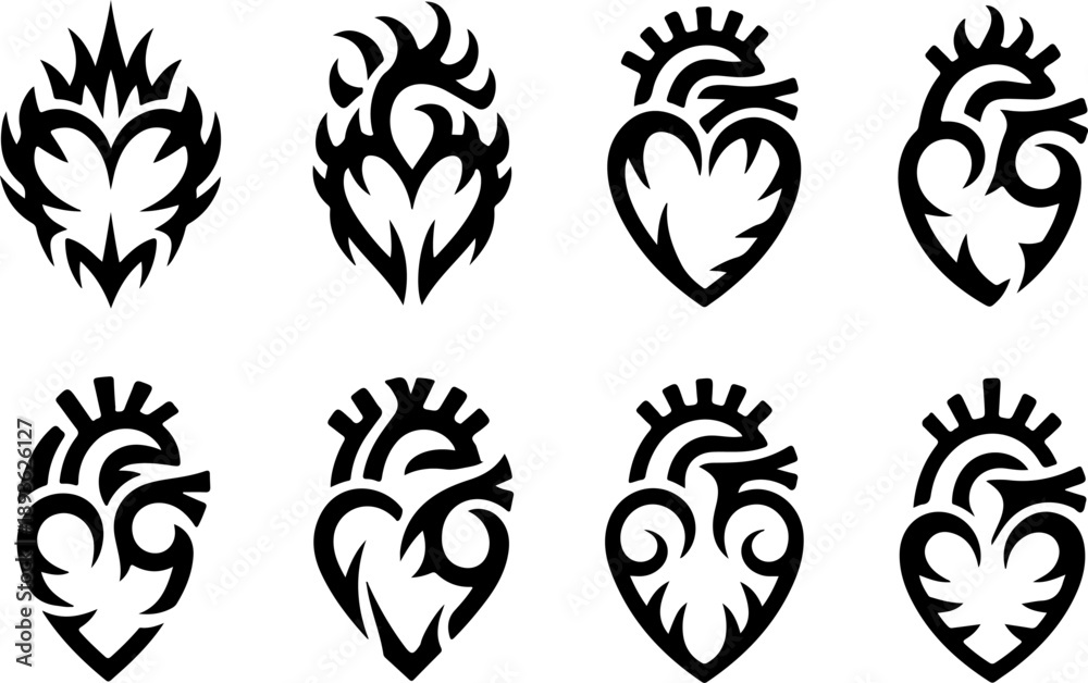 Obraz premium Bold Tribal Tattoo Design Black Ink Vector Illustration for T-Shirt and Stencil Art
