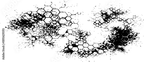 Abstract Honeycomb Pattern: A unique composition featuring an artistic arrangement of interconnected honeycomb cells. The intricate details create a visually appealing design.