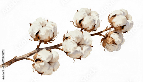 Soft Cotton Soft Cotton isolated watercolor vector illustration svg