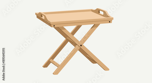 Natural Wood Folding Butler Tray Table for Elegant Indoor and Outdoor Serving and Casual Home Entertaining