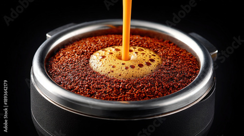 Used coffee grinds in a por...