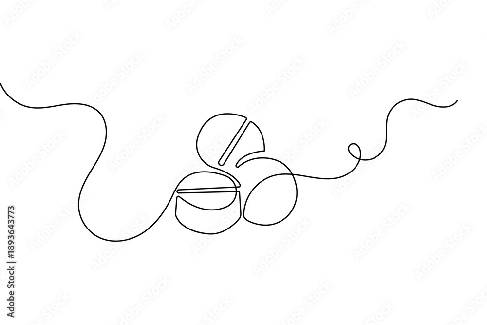 Obraz premium Capsule tablets and pills icon created with a single continuous line for minimalist medical branding