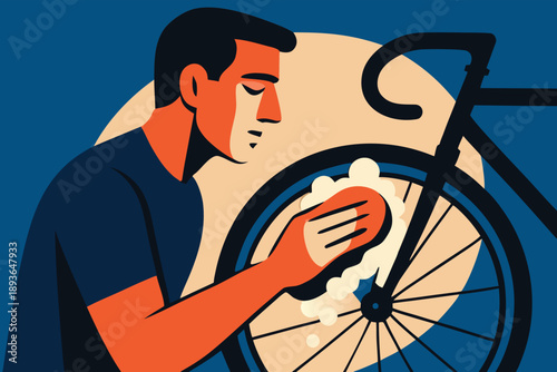  Crystal Splash bike Wash Service Vector