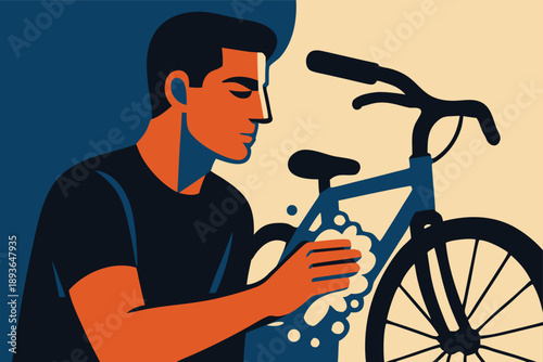  Crystal Splash bike Wash Service Vector