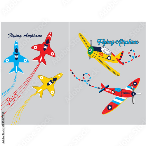 flying air plane t shirt with jacket illustrations