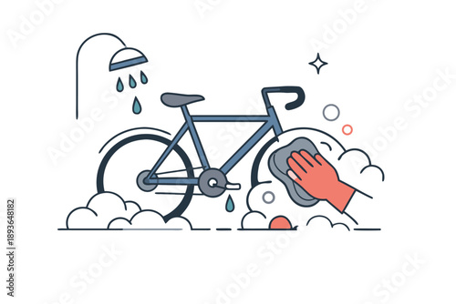  Crystal Splash bike Wash Service Vector