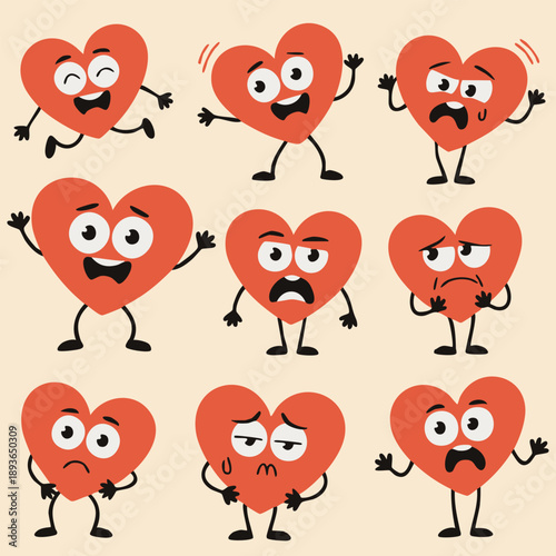 Emotional Heart Cartoon Bundle