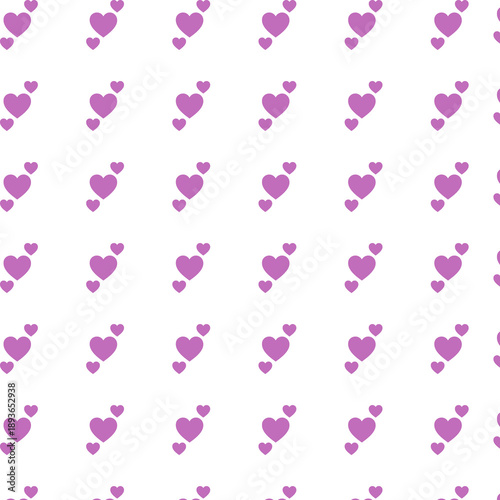 Cute Purple Heart Seamless Pattern for Valentine’s Day Background