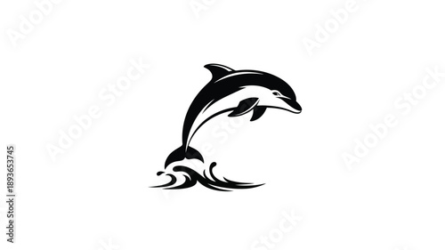 A leaping dolphin gracefully arcs from the water a striking silhouette