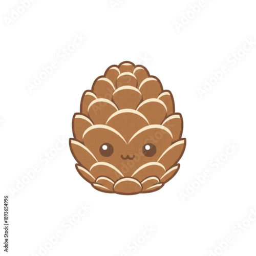Cute Kawaii Pinecone Character Pine Cone Autumn Nature Mascot