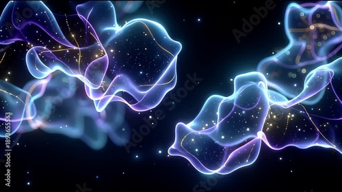 Wallpaper Mural Bright, colorful neon smoke swirling in space with stars, creating an ethereal, dynamic pattern Torontodigital.ca