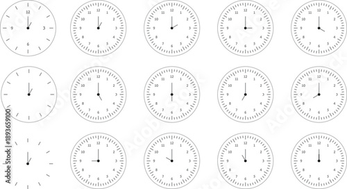 Clock with time silhouette icon vector minimalist