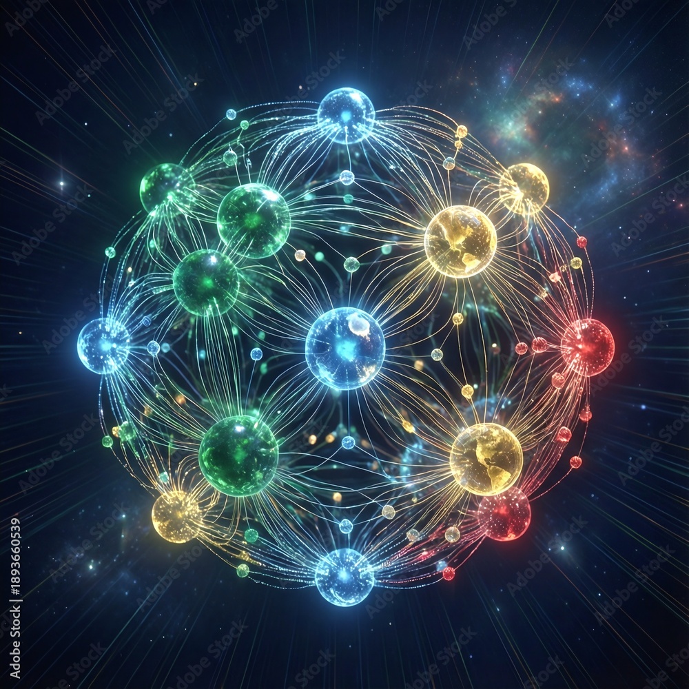 Obraz premium Global Quantum Data Network