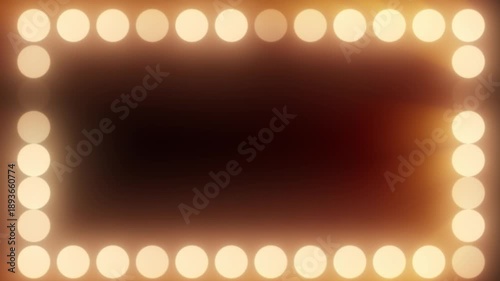 Vintage glowing light bulb frame on a warm background