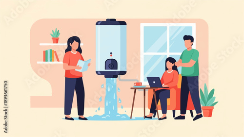 Leak from water heater causes chaos for people working at home