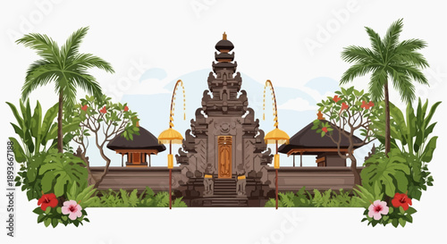 Nyepi Day in Bali – Peaceful Silence and Spiritual Harmony Vector Illustration