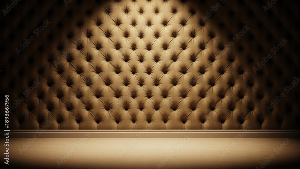 Naklejka premium Quilted wall; soft spot-lit texture; elegant & warm