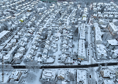Aerial photo of a snowy are...