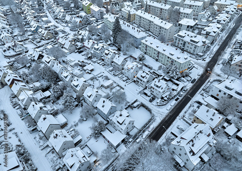 Aerial photo of a snowy are...