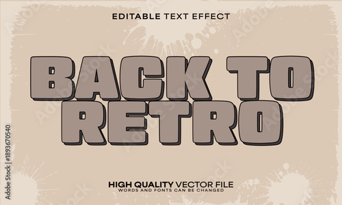 Retro classic text effect, editable text effect and vintage 3d font style bold shadow oldschool poster design