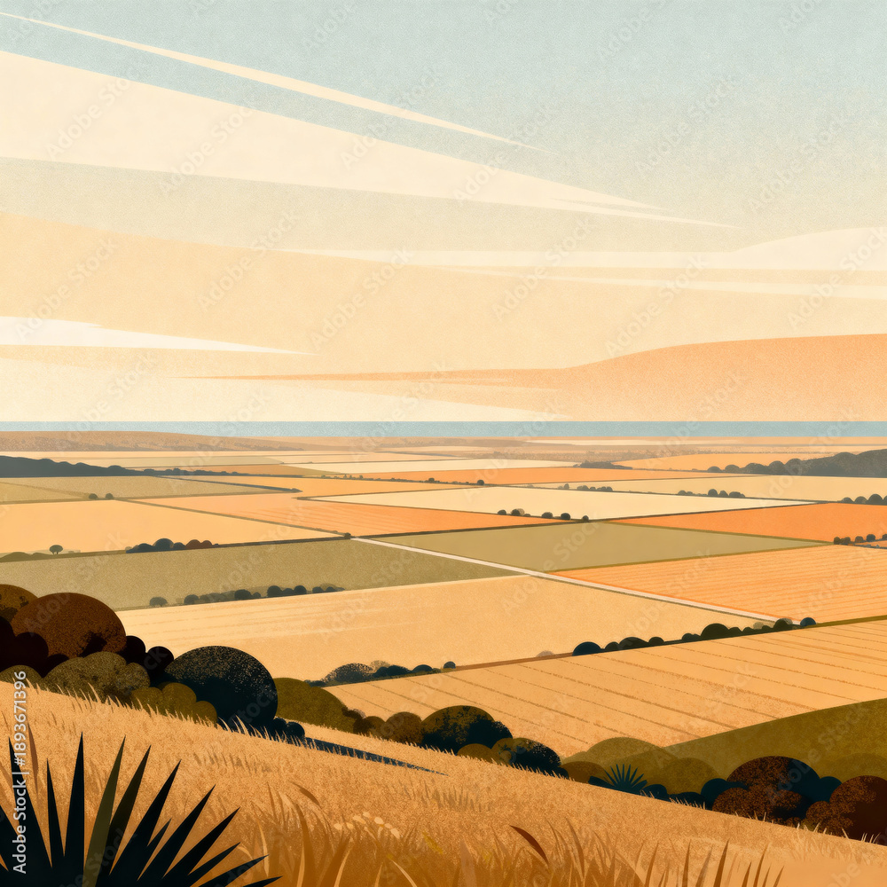 Obraz premium Illustration of Colombia’s Orinoquía plains.