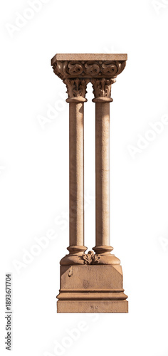 Fotografie Elements of architectural decorations of buildings, columns and tops, gypsum molding, wall texture and stucco patterns