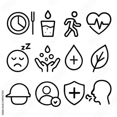 Health and Wellness Set with Transparent Background nutrition