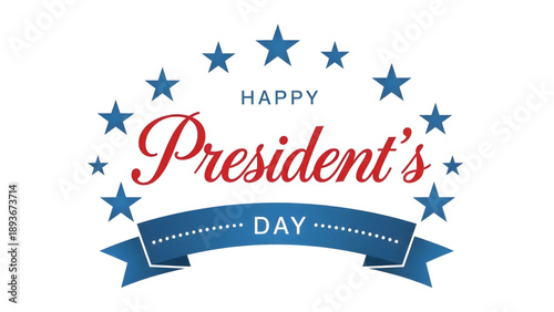 Happy President's Day celebration with patriotic stars and banner
