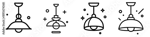 Creative collection of pendant light illustrations for design projects
