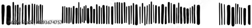 Abstract horizontal border with hand drawn vertical lines and barcode texture