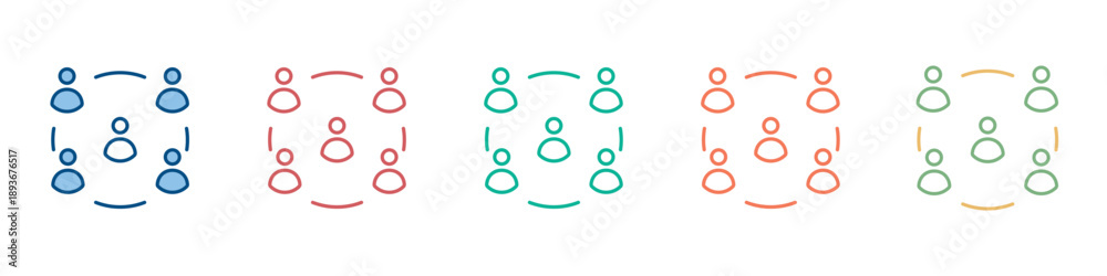 Fototapeta premium Stakeholder Icon Set Multiple Style Collection 