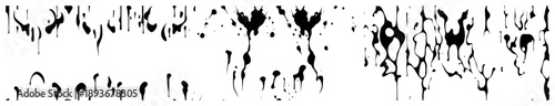 Grungy vector border with black ink splatters and dripping paint stains