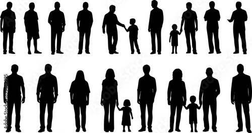 set of people silhouettes 