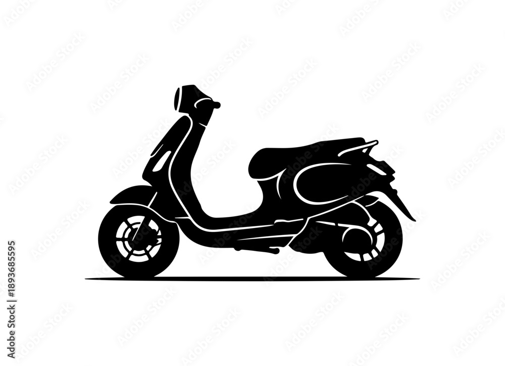 Fototapeta premium Black Silhouette Scooter Vector Illustration