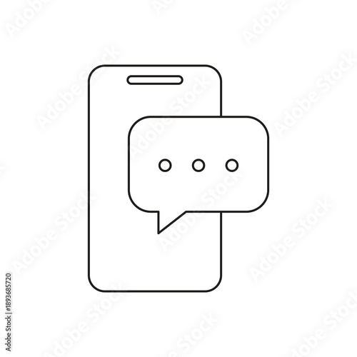 Chat bubble message typing line icon